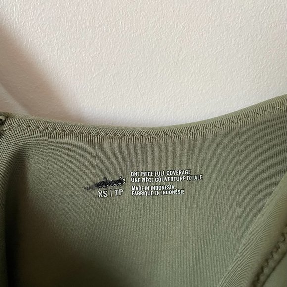 Aerie Wrap One Piece Swimsuit Bathing Suit Olive Green Sz XS - Picture 6 of 9